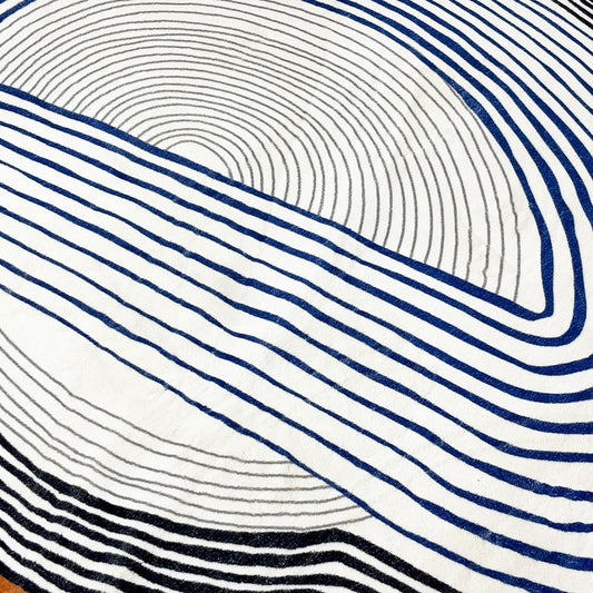 アートラグ Art Rug ラグマット カーペット モノクローム 変形デザイン アシメトリー モダンデザイン W200cm ●