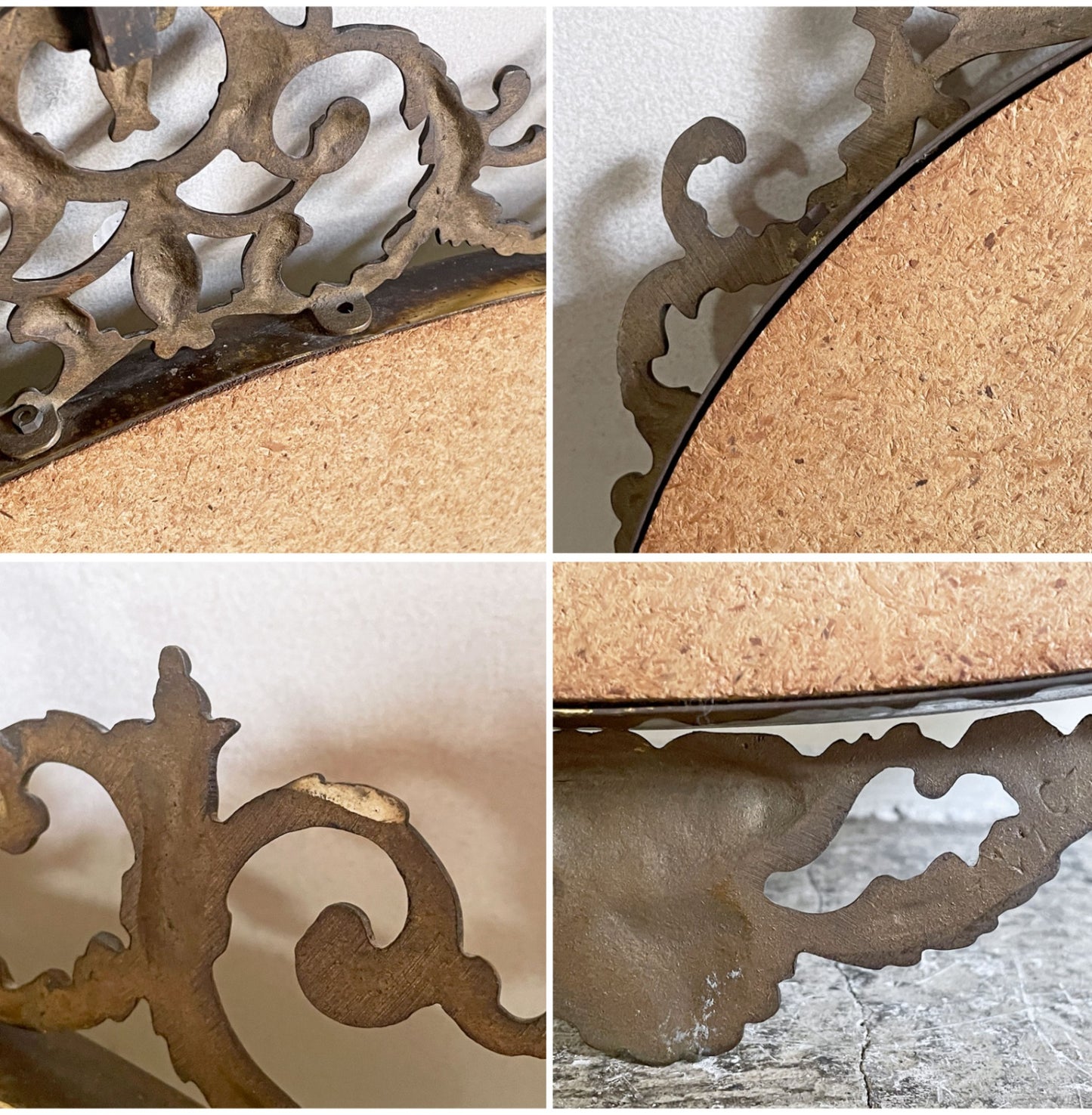 アンティークスタイル Antique style 真鍮 ウォールミラー 壁掛け オーバル ボタニカルデザイン ■
