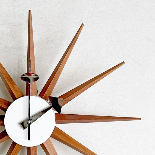 ヴィトラ vitra サンバーストクロック Sunburst Clock ウォールクロック 掛時計 ウォールナット ジョージネルソン George Nelson ミッドセンチュリー Φ47cm ■