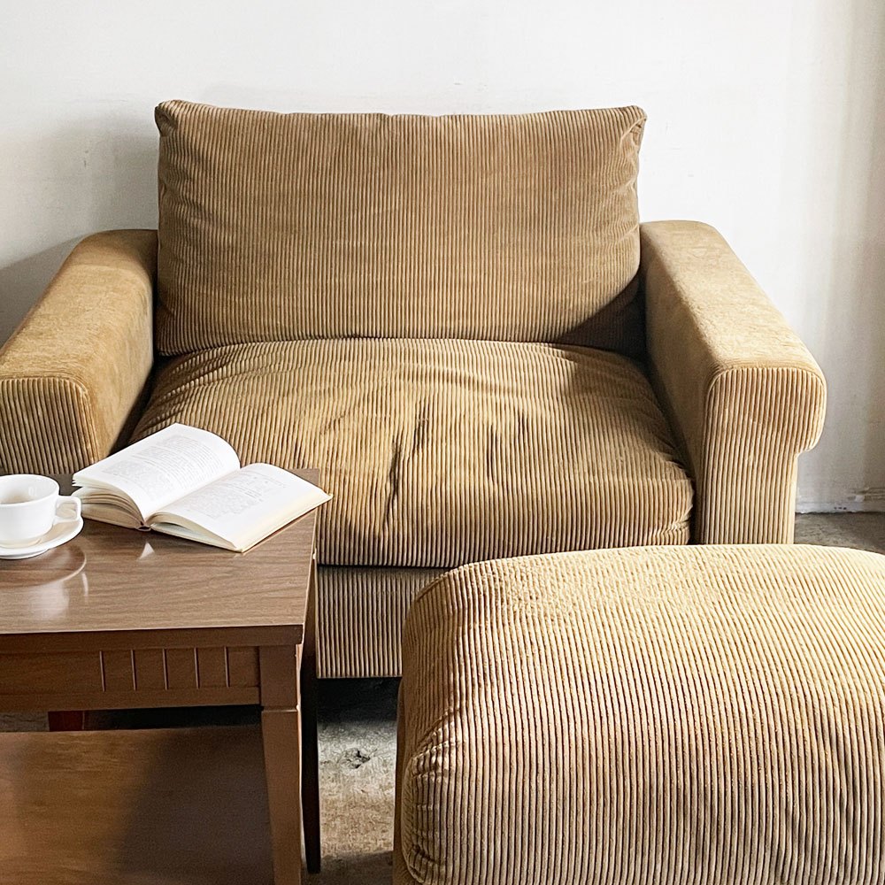トラックファニチャー TRUCK FURNITURE FKソファ FK SOFA オットマン F-21 コーデュロイ フェザークッション ウォールナット材 ■