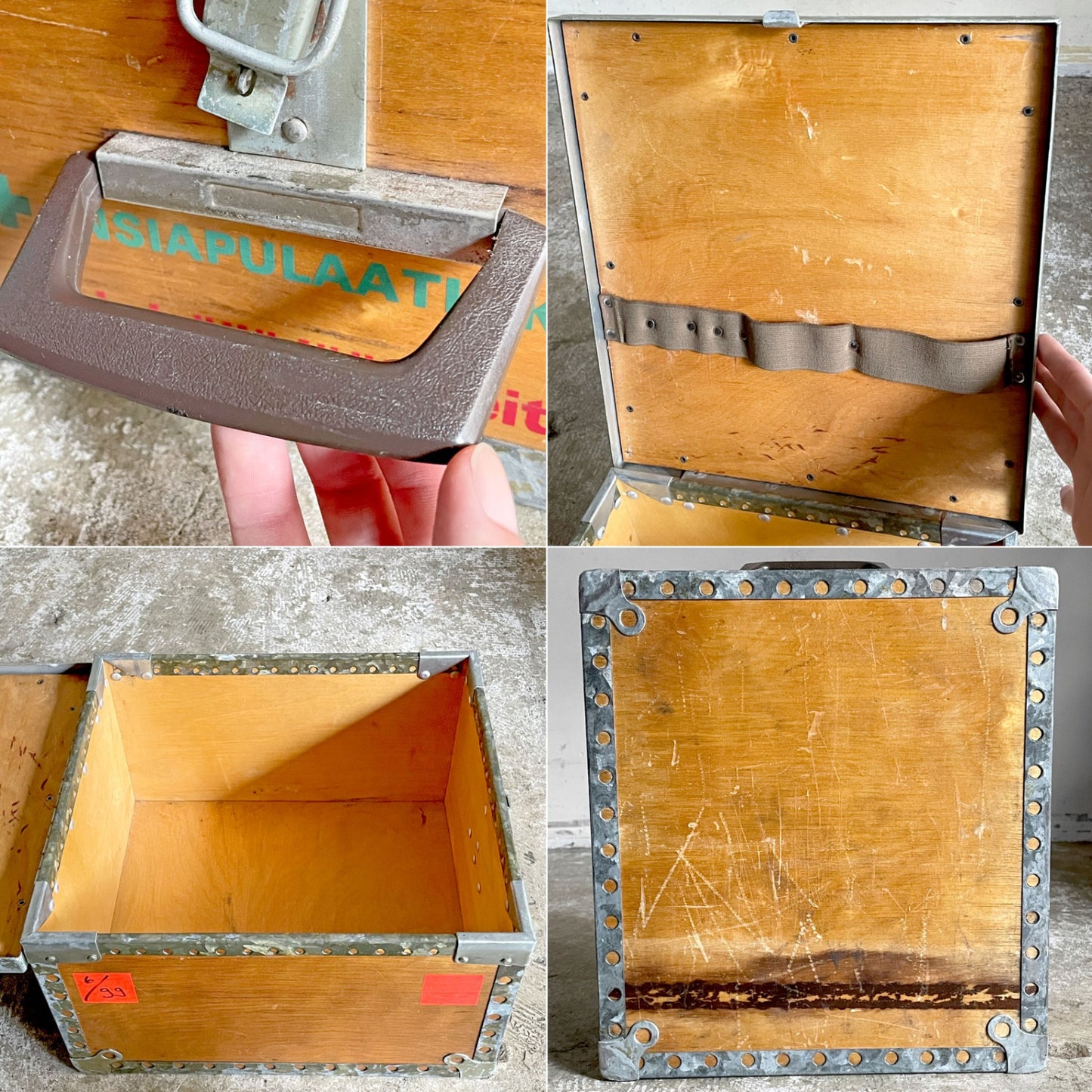 フィンランド ビンテージ 木製救急箱 メディカルボックス ツールボックス 小物入れ 軍物 ミリタリー Savopak Oy VARKAUS 北欧 ■