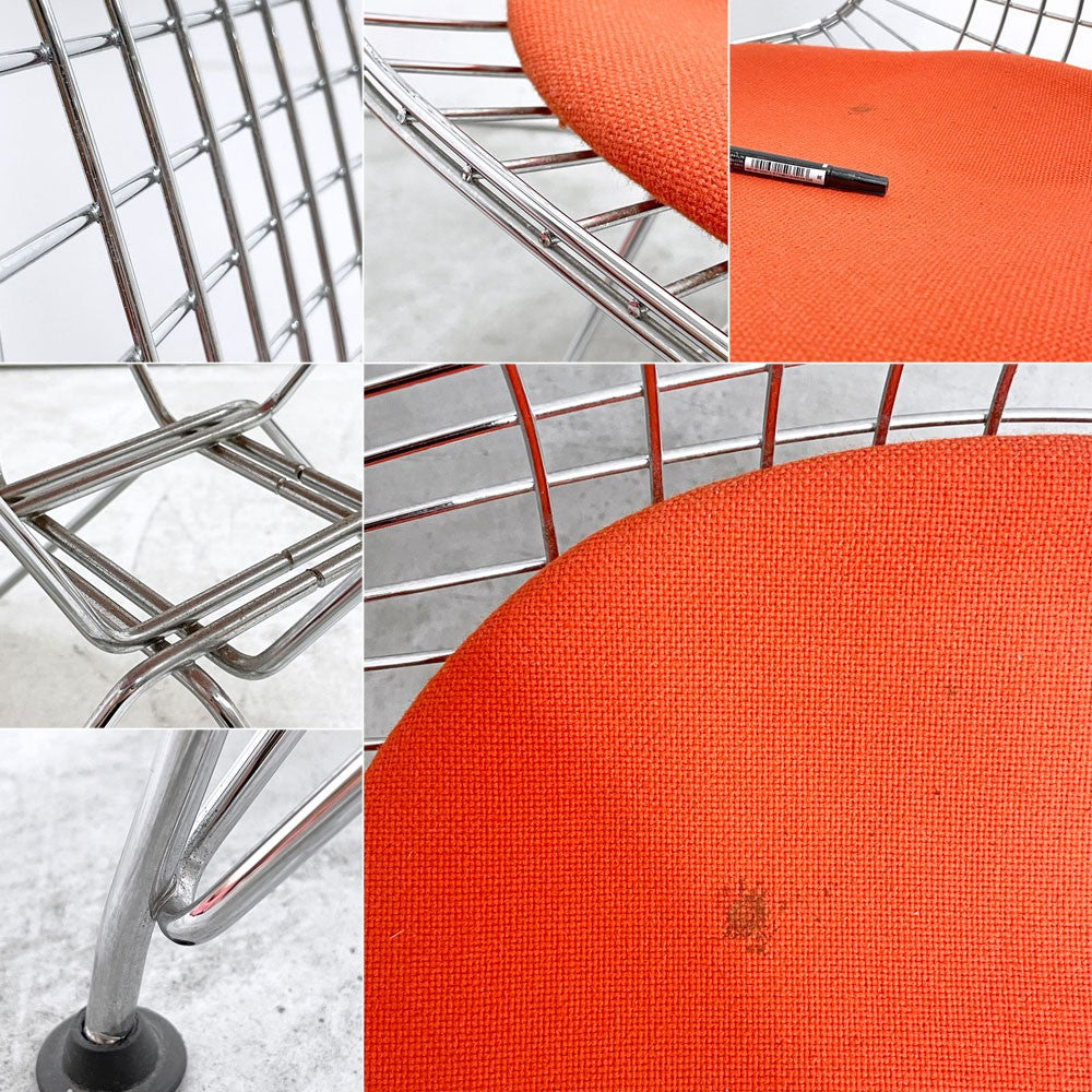 ヴィトラ vitra ワイヤーチェア Eames Wire Chair DKR5 エッフェルベース シートパッド付 レッドカラー C&R イームズ ミッドセンチュリー ●
