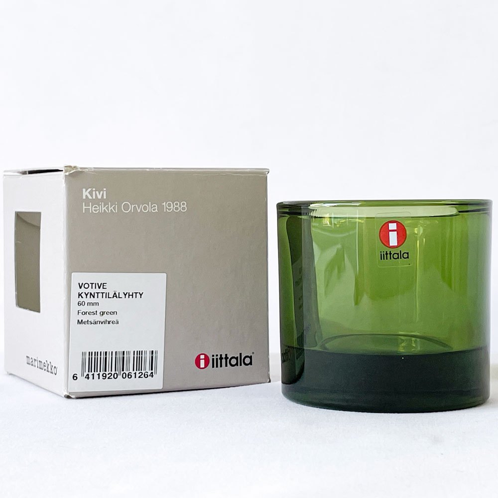 イッタラ iittala マリメッコ marimekko キビ kivi キャンドルホルダー フォレストグリーン 60mm フィンランド 北欧雑貨 B ◇