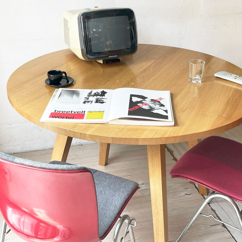 ワイスワイス WISE WISE アキ AKI SHN-104 ダイニングテーブル Φ105cm オーク無垢材 ウレタン塗装仕上げ ナチュラル 参考価格¥160,000- ★