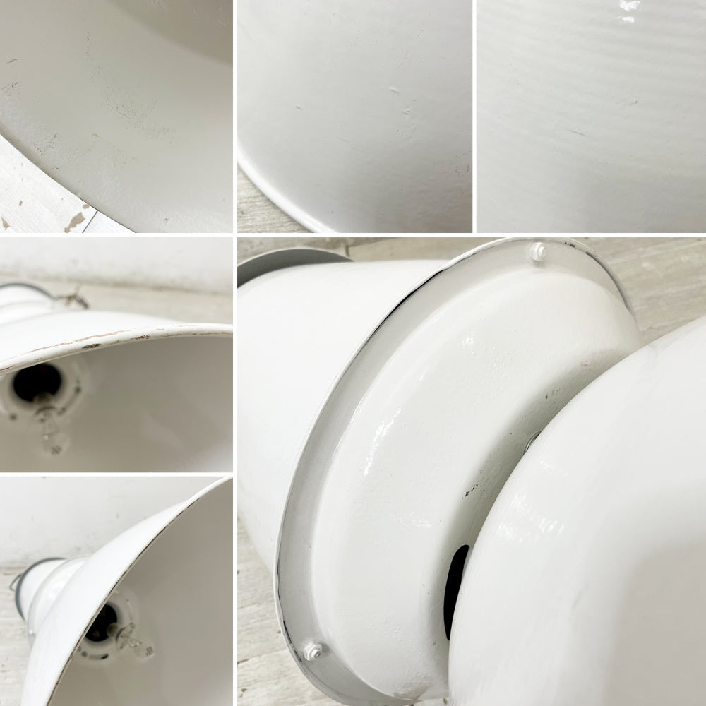 ビンテージ Vintage ホーロー製 ファクトリーランプ ペンダントライト Φ53cm ホーローシェード インダストリアル 工業系 ●