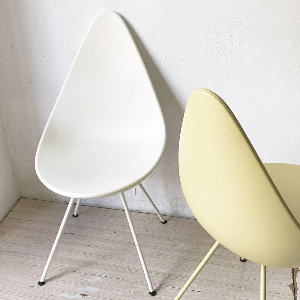 フリッツハンセン Fritz Hansen ドロップチェア ダイニングチェア アルネ・ヤコブセン ホワイト 北欧 デンマーク ★