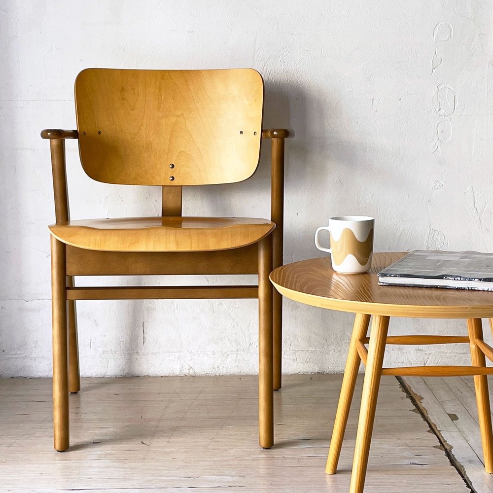 アルテック artek ドムスチェア Domus Chair ダイニングチェア アームチェア バーチ材 ハニー×ウォールナットカラー スコープ SCOPE別注 イルマリ・タピオヴァーラ 北欧 フィンランド 定価¥116,600- ★