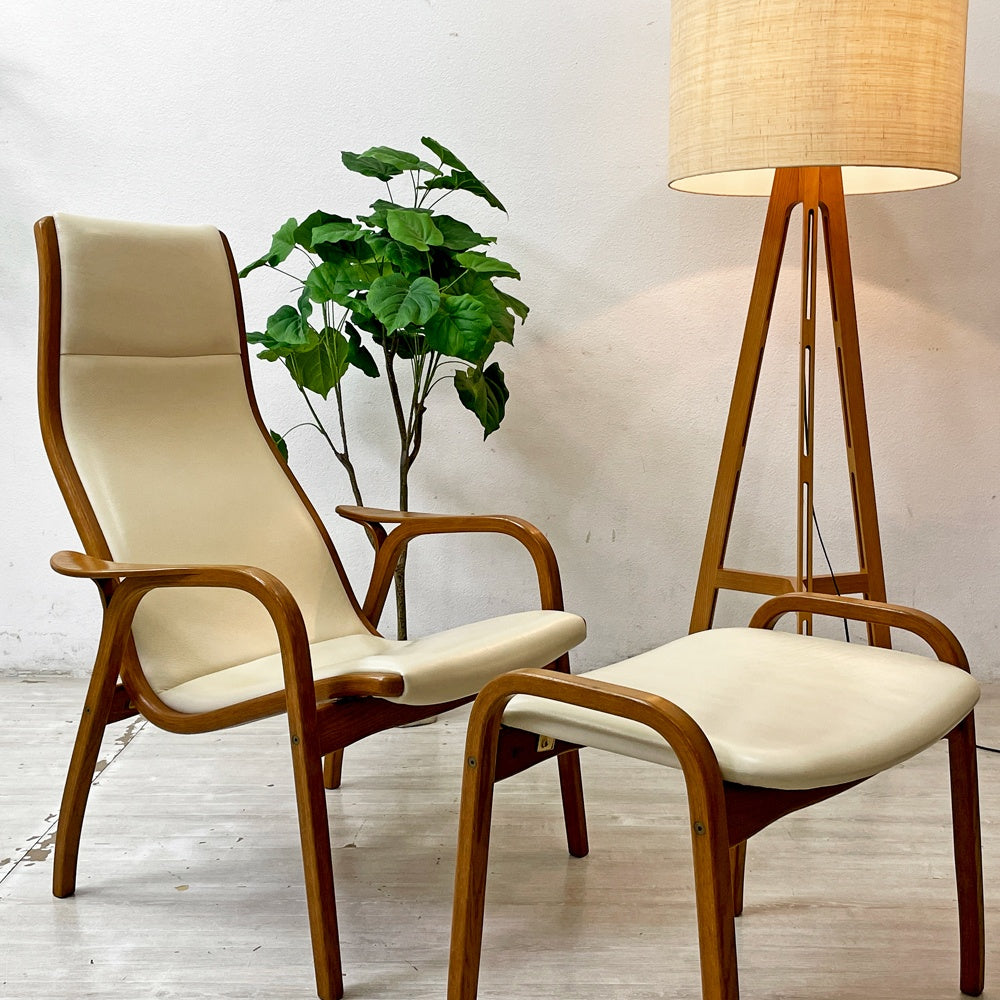 スウェデッセ SWEDESE ラミノ Lamino ラウンジチェア オットマン付 レザー カンディハウス取扱 スウェーデン ●