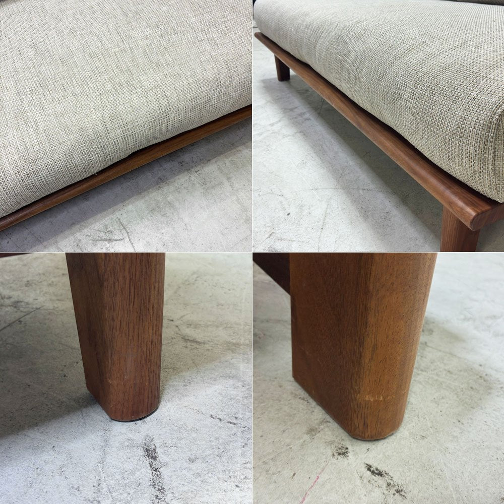 ナガノインテリア NAGANO INTERIOR フレンドリー friendly!! 2Pソファ LC034-2M ウォールナット無垢材 オイルフィニッシュ フェザークッション カバーリング仕様 ●