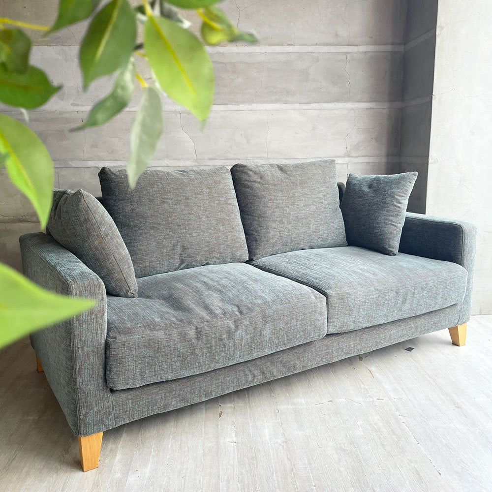 アクタス ACTUS エマ HEMMA 2Pソファ ファブリック ブルー系 W170cm ナチュラルスタイル 廃番 定価¥98,000- ♪