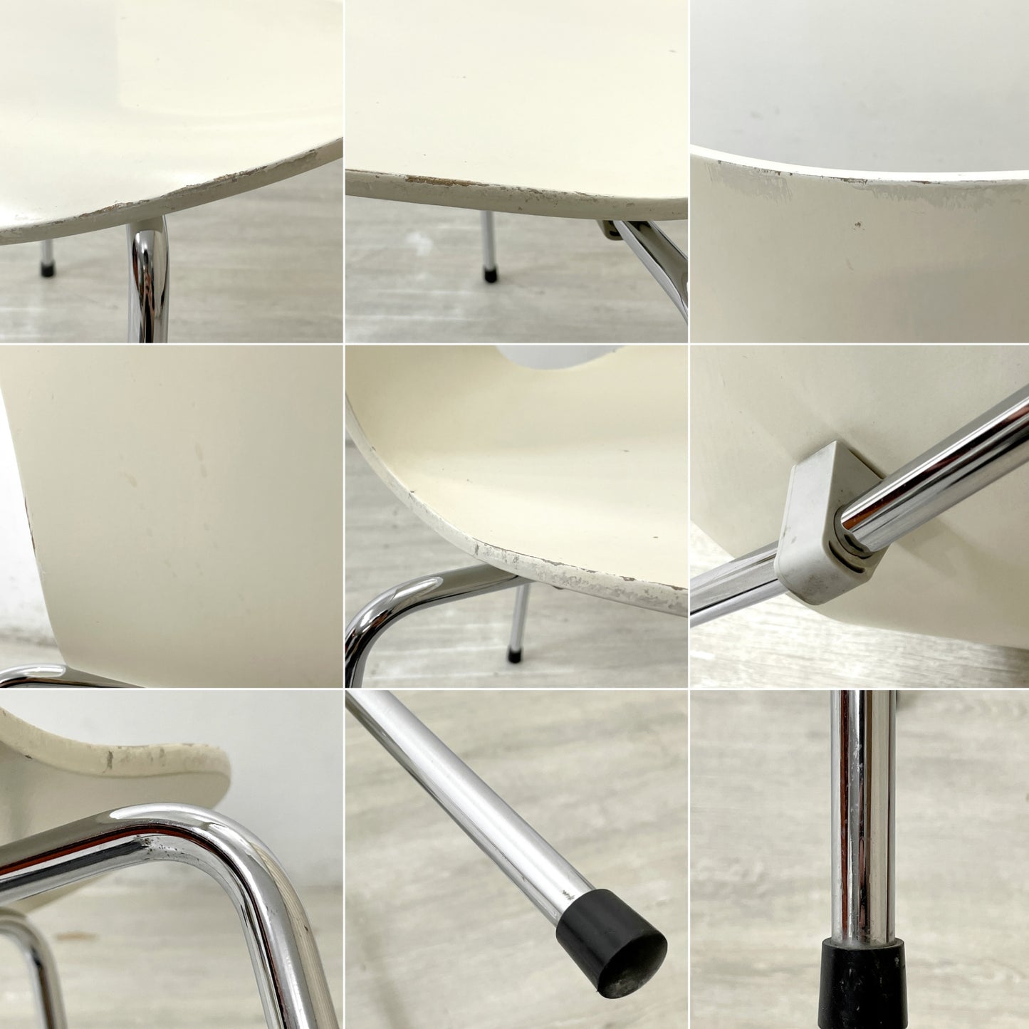 フリッツハンセン Fritz Hansen セブンチェア ダイニングチェア スタッキングチェア ラッカー仕上げ ホワイト アルネ・ヤコブセン デンマーク 北欧家具 C ●