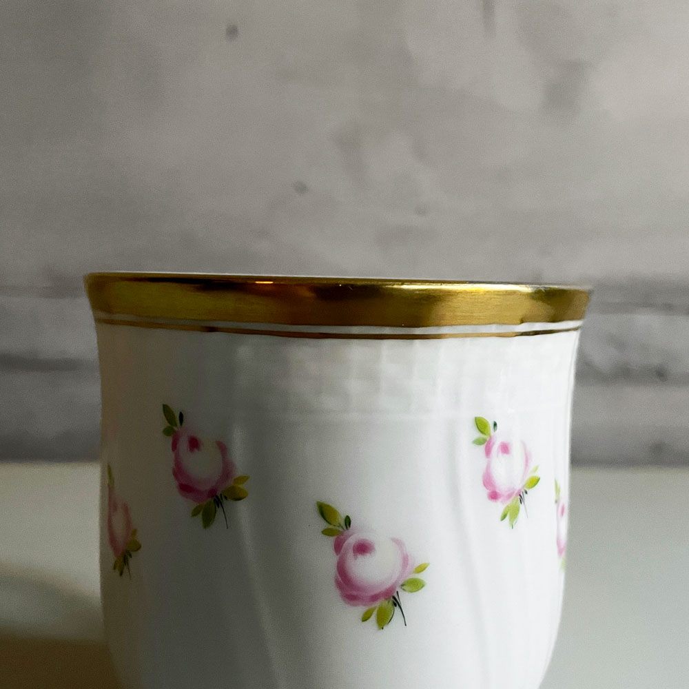 ヘレンド Herend 朝露の小薔薇 ミッドマグ 200ml 金彩 白磁食器 ハンドペイント ハンガリー 定価¥36,300- ♪
