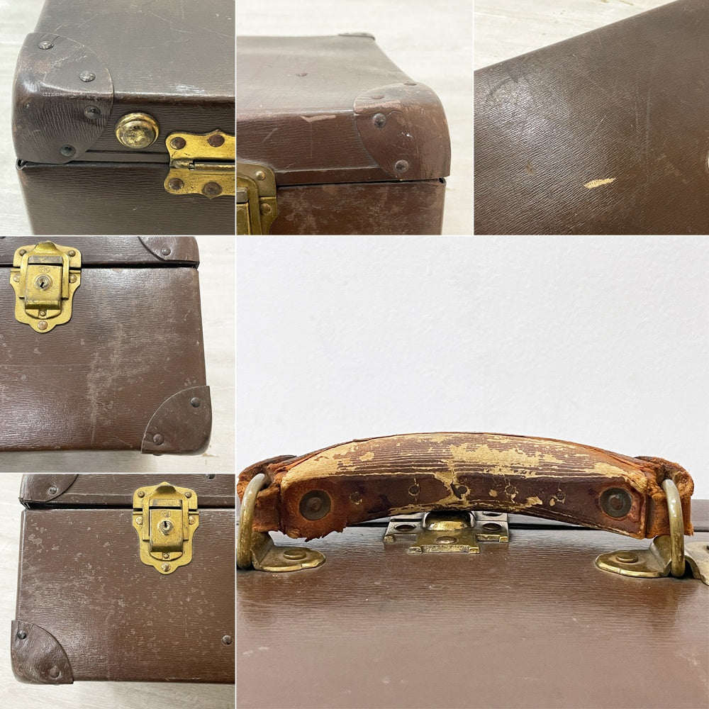 セイコー SEIKO ビンテージ トランクケース ブラウン W72cm ディスプレイ 店舗什器 鍵欠品 ●