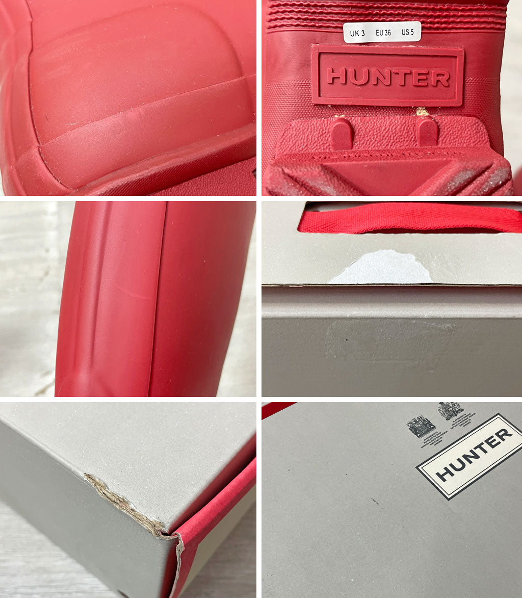 ハンター HUNTER オリジナルツアー ショート Original Tour Short レインブーツ レッド 22cm レディース ●