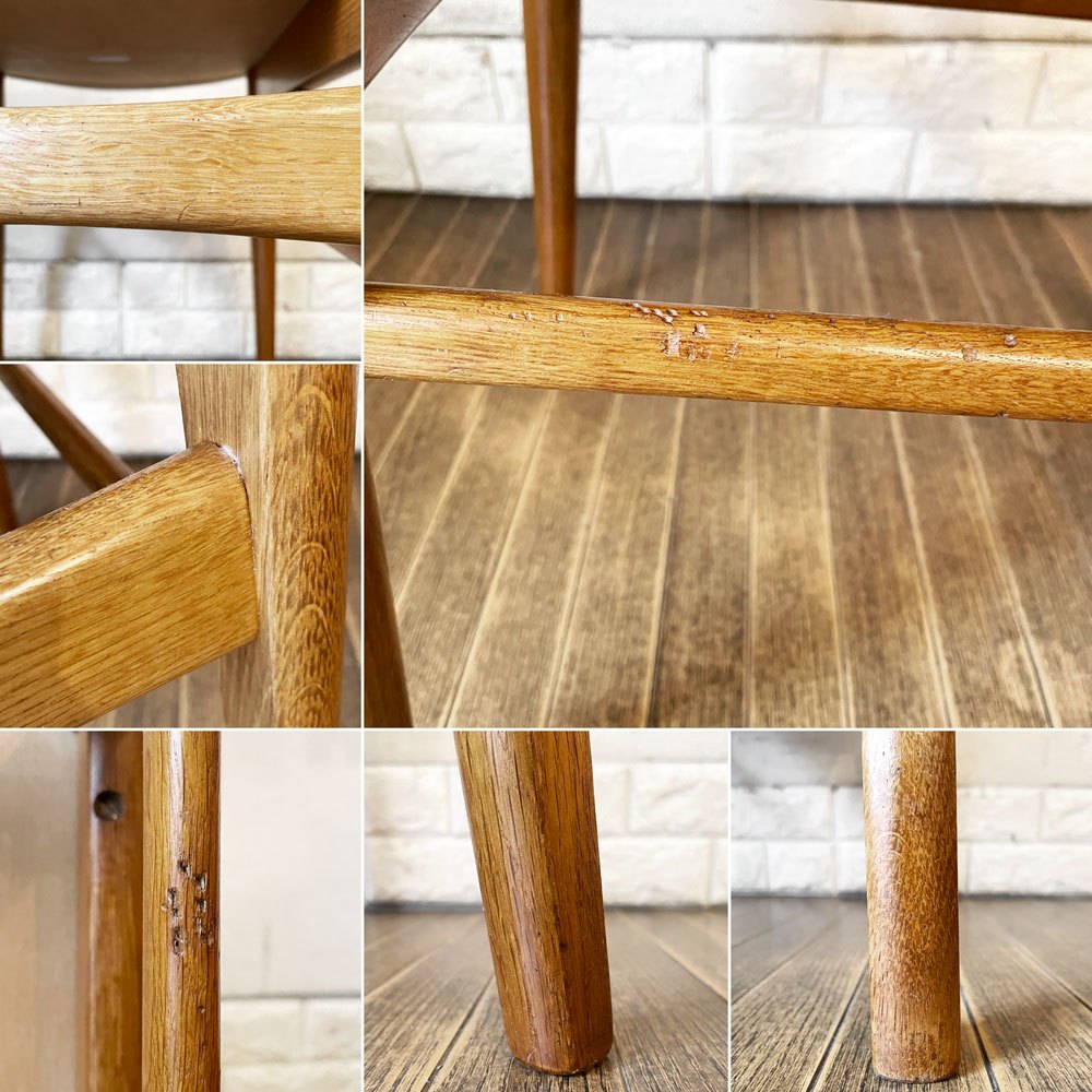 デンマークビンテージ Danish Vintage チーク材×オーク材 ダイニングチェア ファブリック座面 オフホワイト系 北欧家具 talo取扱 ◎