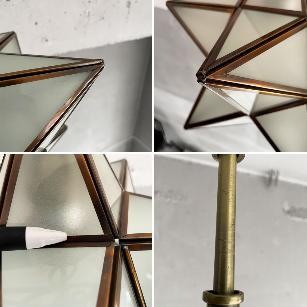 ディクラッセ DI CLASSE エトワール ETOIL ペンダントランプ 星形 フロストガラス 真鍮フレーム フロストカラー 箱付き ♪