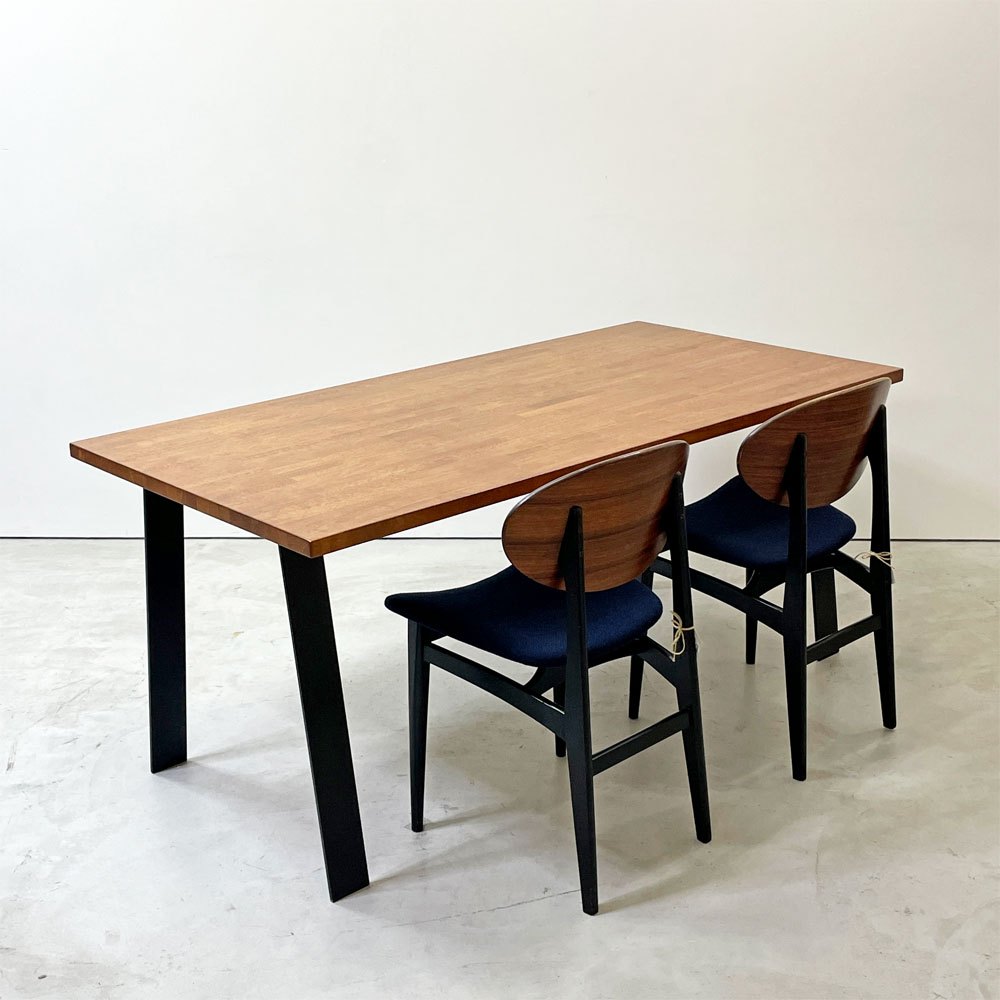 かなでもの KANADEMONO ザ・テーブル THE TABLE デスク ダイニングテーブル ラバーウッド材 スチールレッグ Flat A インダストリアルデザイン 廃番仕様 ●