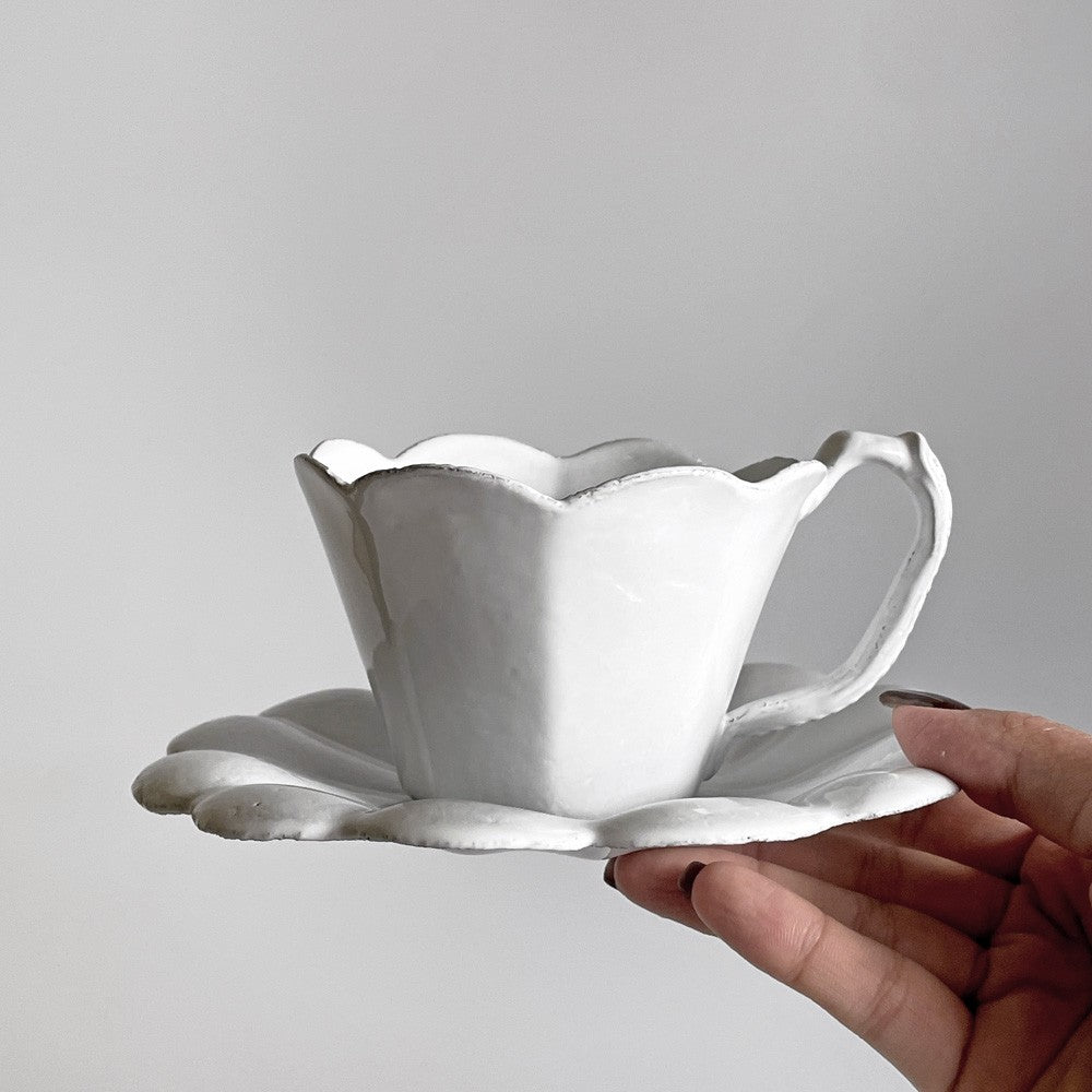 アスティエ・ド・ヴィラット Astier de Villatte マーガレット Marguerite チョコレートカップ&ソーサー C&S 陶器 フランス 合計定価¥47,960- ■
