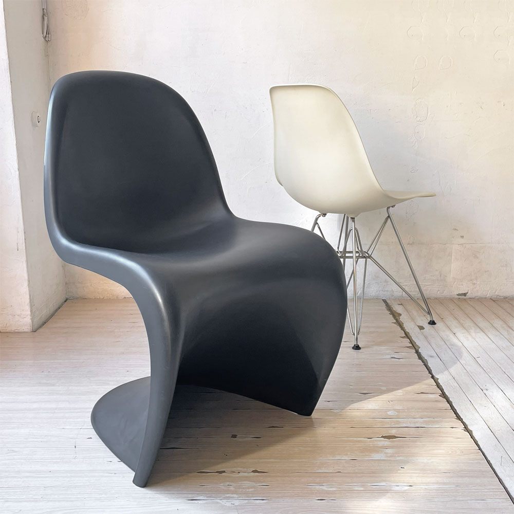 ヴィトラ vitra パントンチェア ダイニングチェア スタッキングチェア ヴェルナー・パントン Panton ミッドセンチュリー スペースエイジ ブラック ★