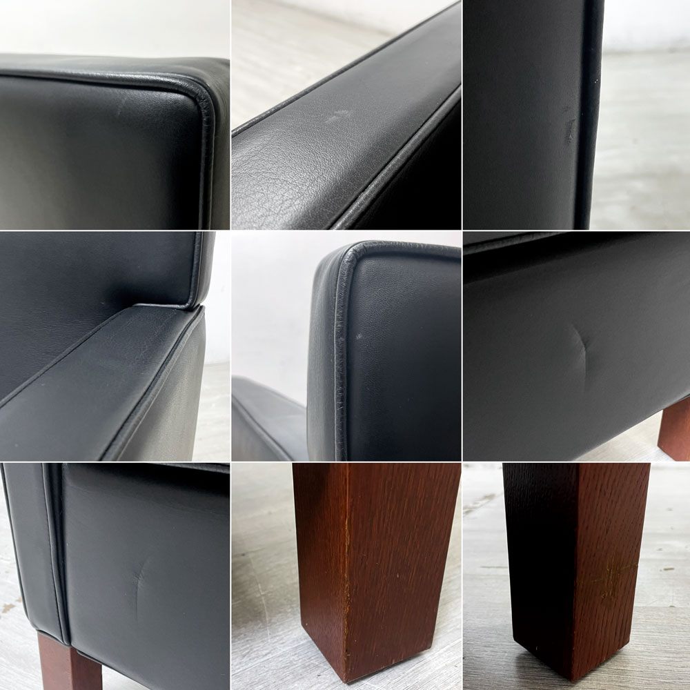 ノル Knoll クレフェルド Krefeld 1pソファ ラウンジチェア アームチェア ミースファンデルローエ Mies van der Rohe 本革 ブラック ●