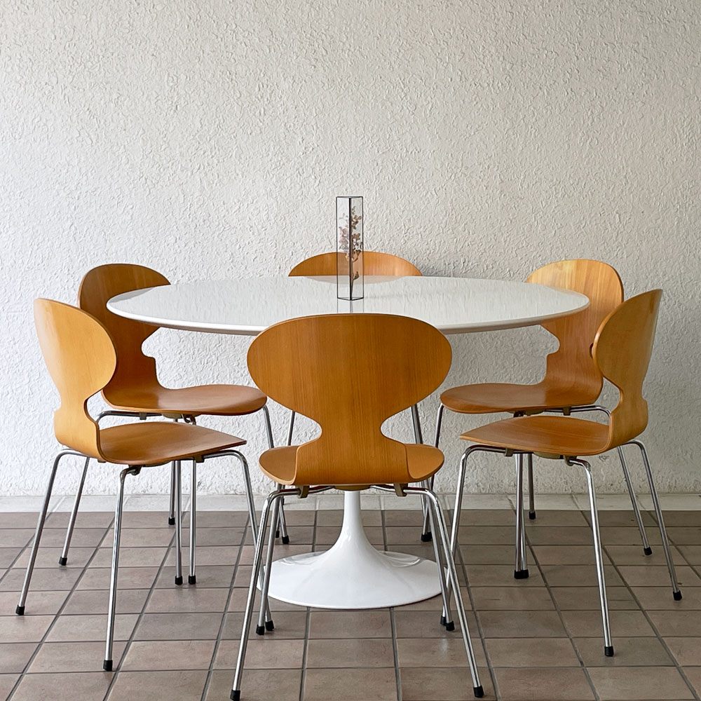 ノル ノール Knoll ビンテージ チューリップ ダイニングテーブル Φ120cm ホワイトラミネート エーロ・サーリネン ミッドセンチュリー 現行定価602,800円 ◇