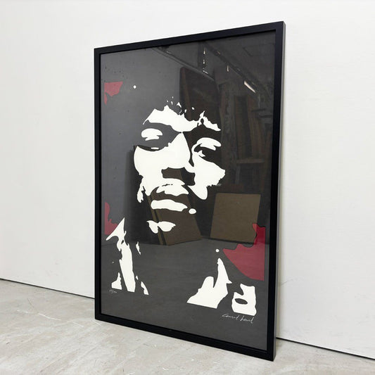 コンラッドリーチ CONRAD LEACH シルクスクリーン ジミ・ヘンドリックス Jimi Hendrix アートフレーム 大型 ポスター 額装品 現代アート ポップアート イギリス ●