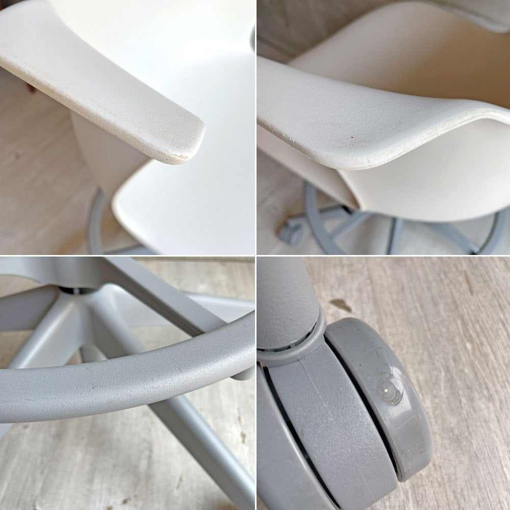スチールケース Steelcase ノード Node ファイブスター ハイスツール ホワイト 製図チェア キャスター オフィス家具 定価¥87,000- ♪