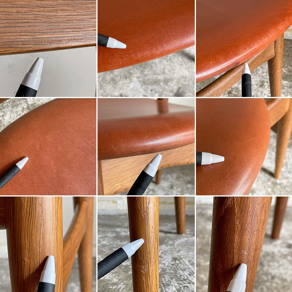 カールハンセン&サン Carl Hansen & Son CH33P オーク材 レザーシート 本革 ダイニングチェア ハンス・J・ウェグナー 定価¥156,200- B ■
