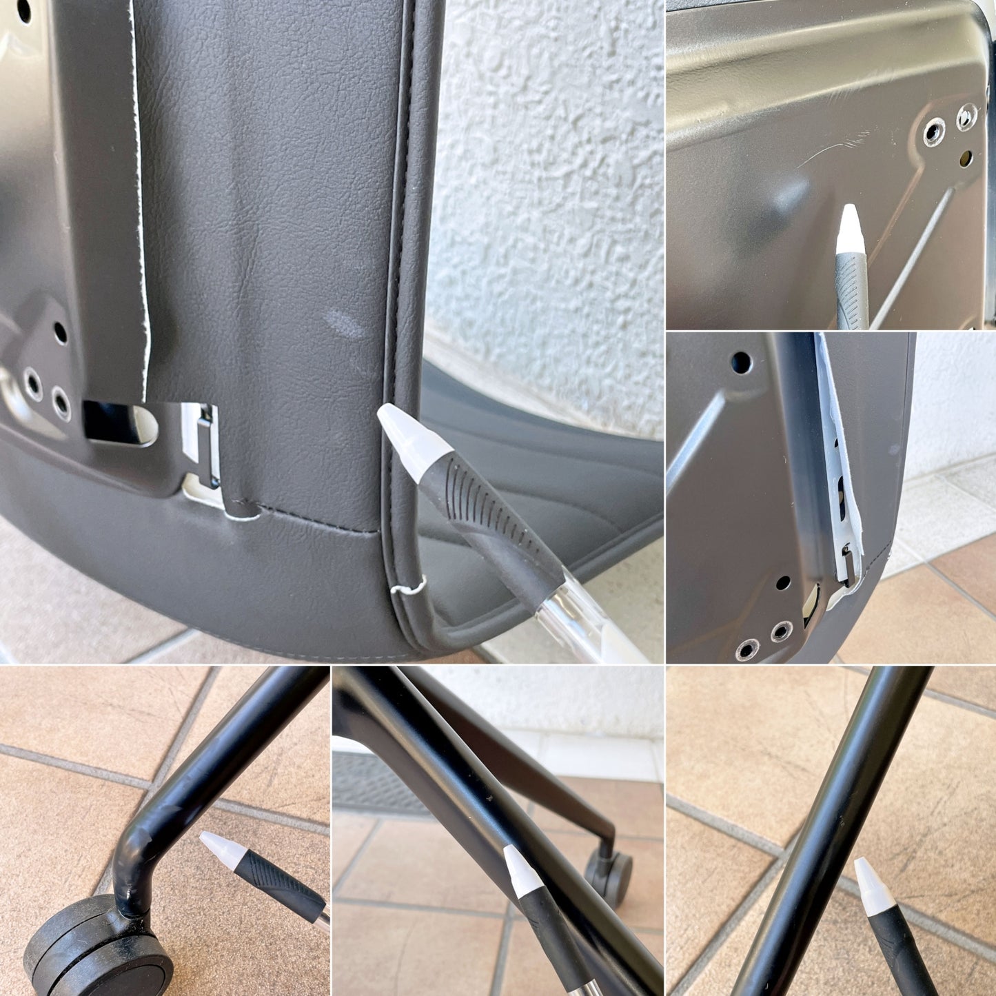 アルペール arper カティファ46 Catifa46 ミーティングチェア デスクチェア アームレス PVCレザー ブラック 4本脚 キャスター付き ◇