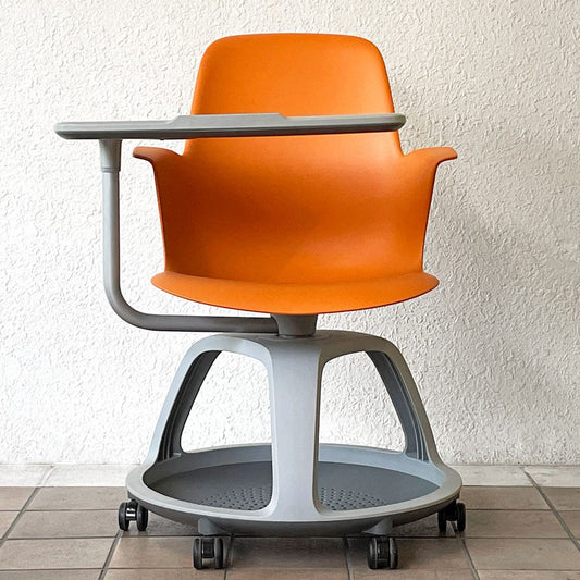 スチールケース Steelcase ノード node ミーティングチェア オフィスチェア シトロン 可動式サイドテーブル&キャスター付き ◇