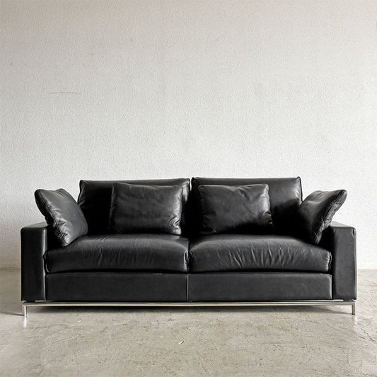 クラスティーナ Crastina ウルティマ ULTIMA 3シーターソファ 3人掛け W200cm 本革 ブラックレザー フェザークッション モダンデザイン 〓