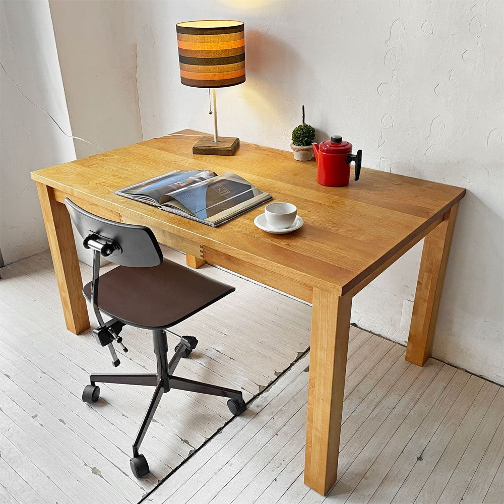 イクスス ikususu FURNITURE ダイニングテーブル アルダー材 W130cm 抽斗1杯 北欧デザイン ナチュラルモダン 定価¥205,700- ★