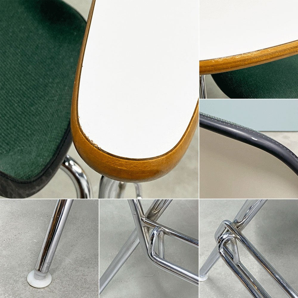 ハーマンミラー Herman Miller サイドシェルチェア セカンド 2nd ビンテージ アプホルスター スクールベース 肘掛けテーブル付 イームズ ミッドセンチュリー B ◎