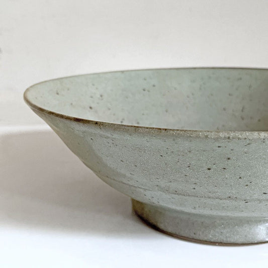 小川甚八 青灰釉 8寸鉢 深鉢 深皿 Φ23.5cm 甚八窯 笠間焼 美品 ■