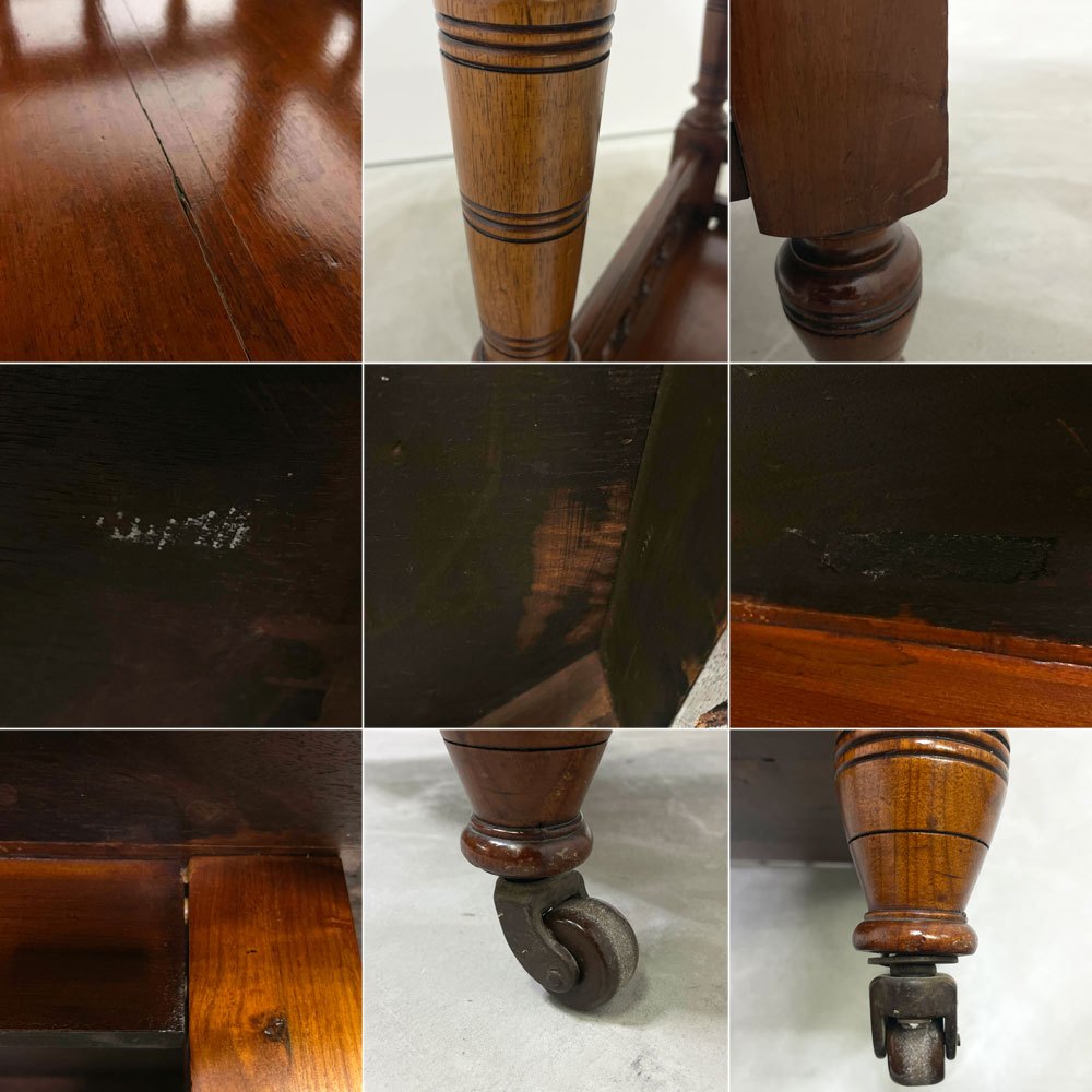 ビンテージ Vintage オクタゴナルテーブル オケージョナルテーブル キャスター付き 八角形天板 W91.5cm クラシカルデザイン ●