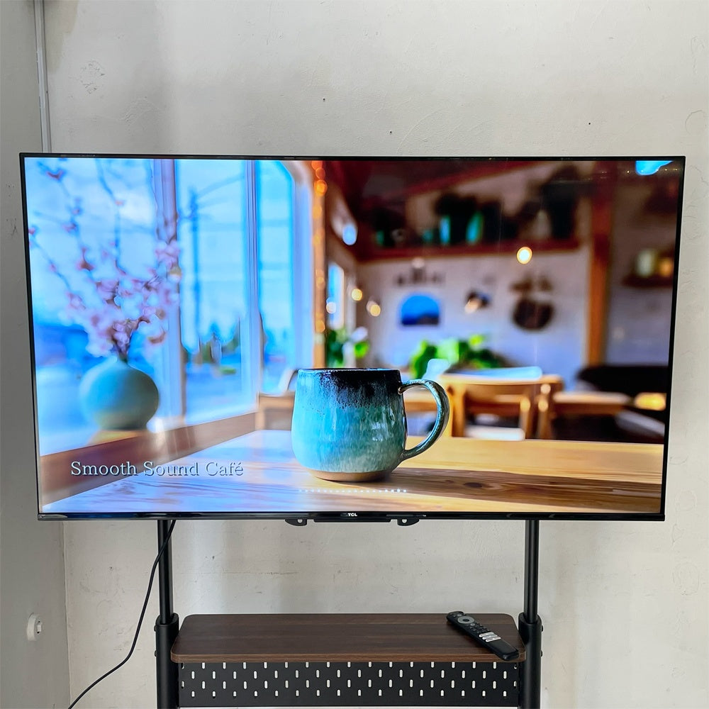 TCL ジャパンエレクトロニクス 50V型 チューナーレス 液晶テレビ 4K Google TV P63J + FITUEYES テレビスタンド 美品 ★
