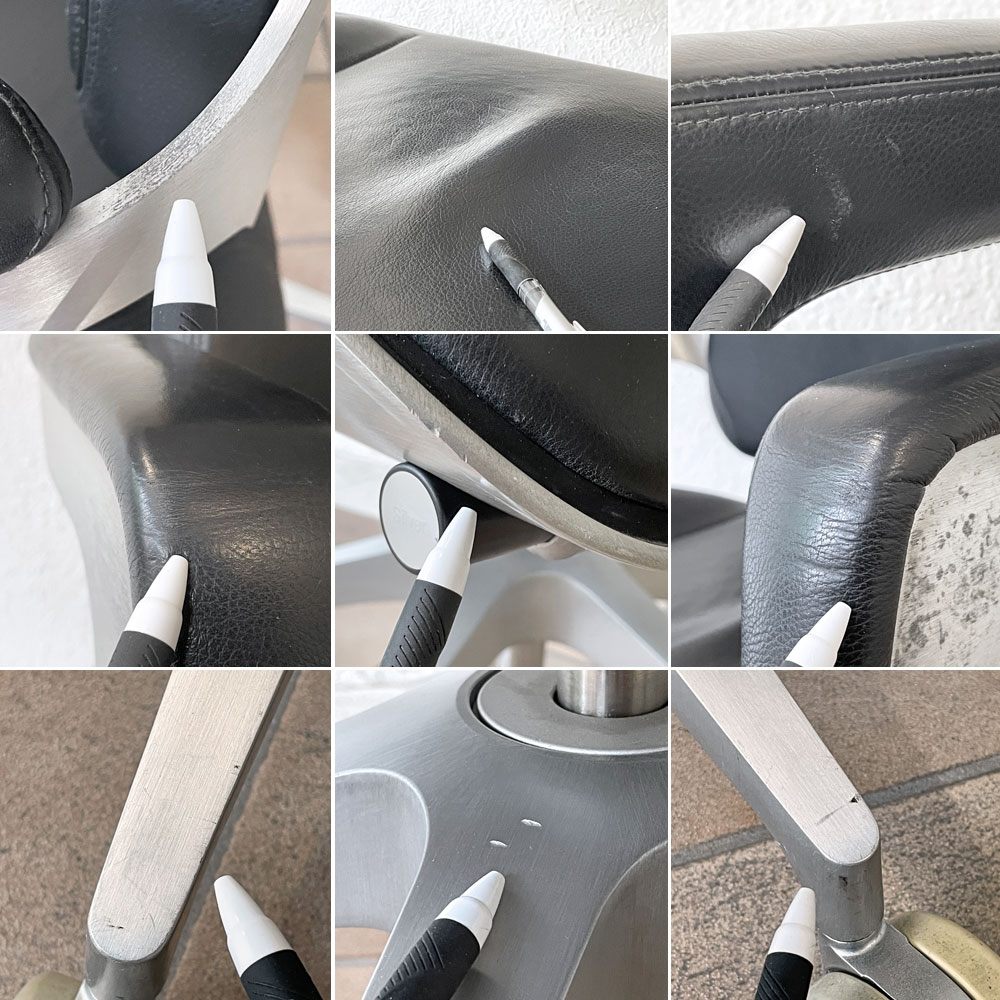 インタースツール Interstuhl シルバー SILVER キャスタースウィベルチェア ヘアラインフレーム オフィスチェア ハディ・テヘラーニ HADI TEHERANI Cassina ixc.取り扱い 定価¥1,078,000- ◇