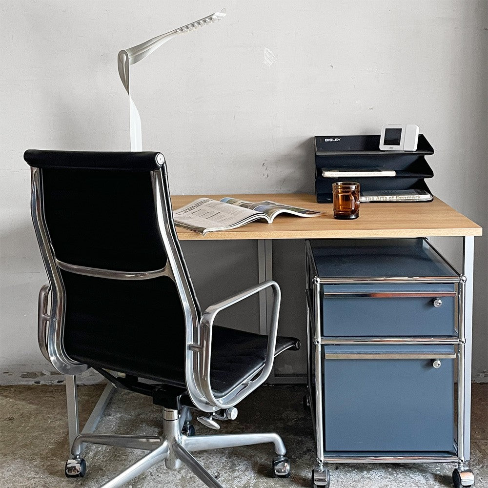 ビスレー BISLEY デスクプラン DESK PLAN Lフット ワーキングテーブル デスク オーク メラミン天板 スチール脚 W120cm イギリス ■
