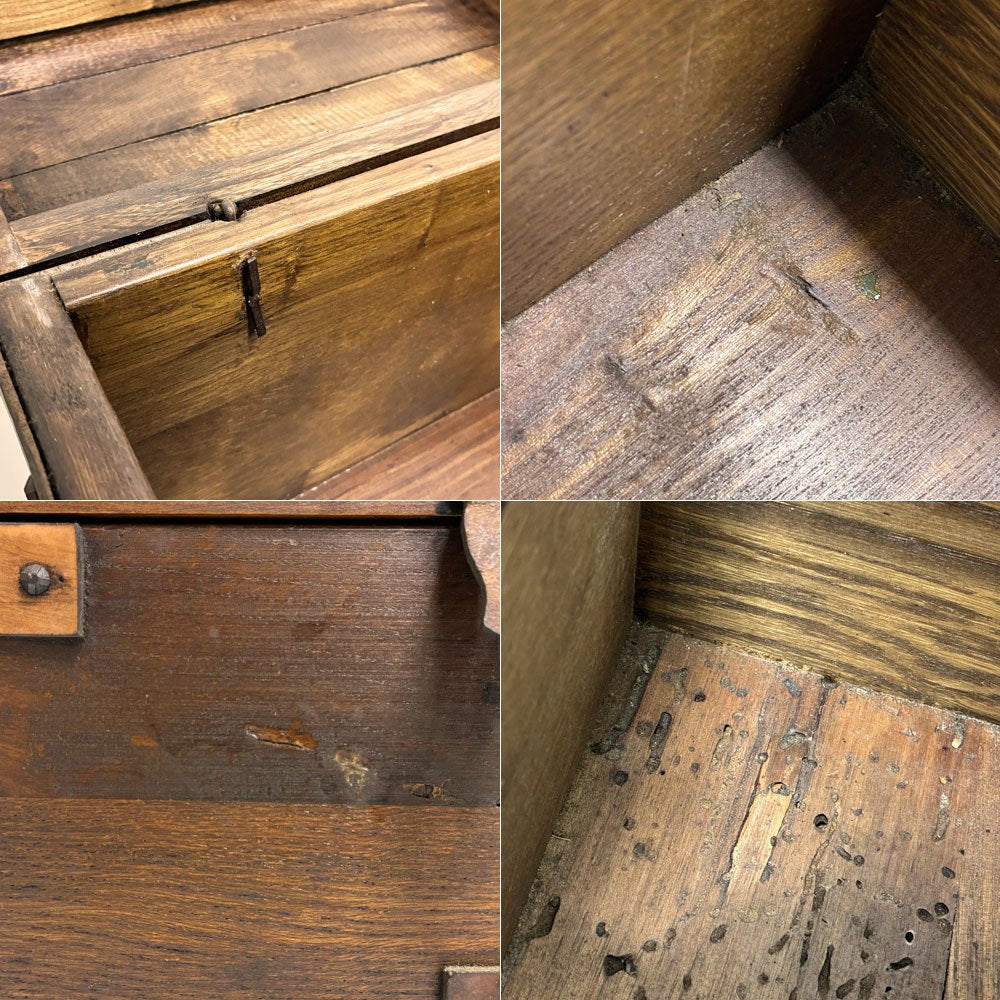 革ベルト付き 木製木箱 トレジャーボックス コンテナ 宝箱 小物入れ ●