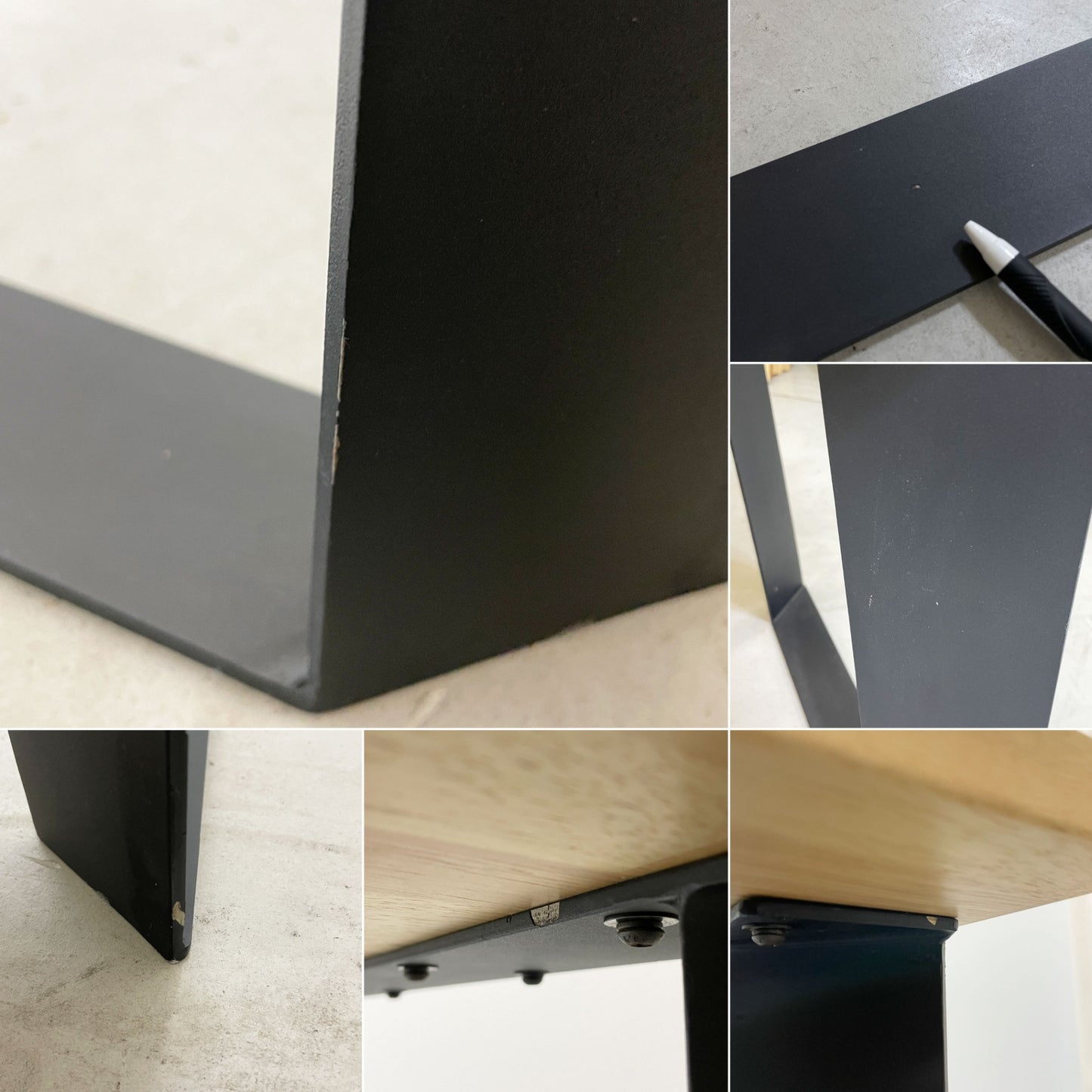 かなでもの KANADEMONO ザ・テーブル THE TABLE デスク ラバーウッド材 Slash_Square脚 ブラックスチール脚 W170 x D80cm ●