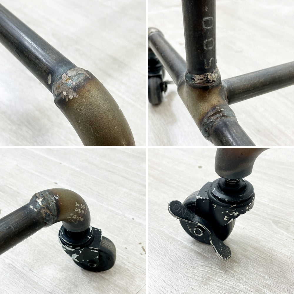 ダブルスタンダード W Standard ハンガーラック Hanger Rack HR-01BK キャスター付 ガス管 W140cm インダストリアルスタイル A ●