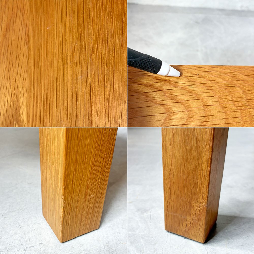 無印良品 MUJI 木製ローテーブル オーク無垢材 ナチュラル 抽斗2杯 W90cm シンプルデザイン 廃盤 ★