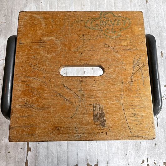 UKビンテージ プライウッド×スチールパイプ スツール Stool インダストリアル 英国家具 ♪