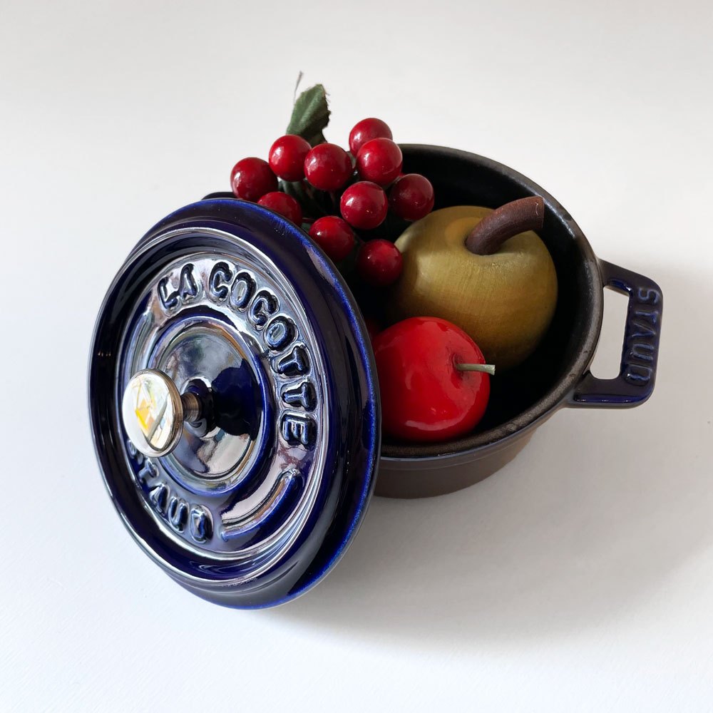 ストウブ STAUB ピコ・ココット ラウンド グランブルー 10cm 鋳物 フランス 定価¥15,400- ◎