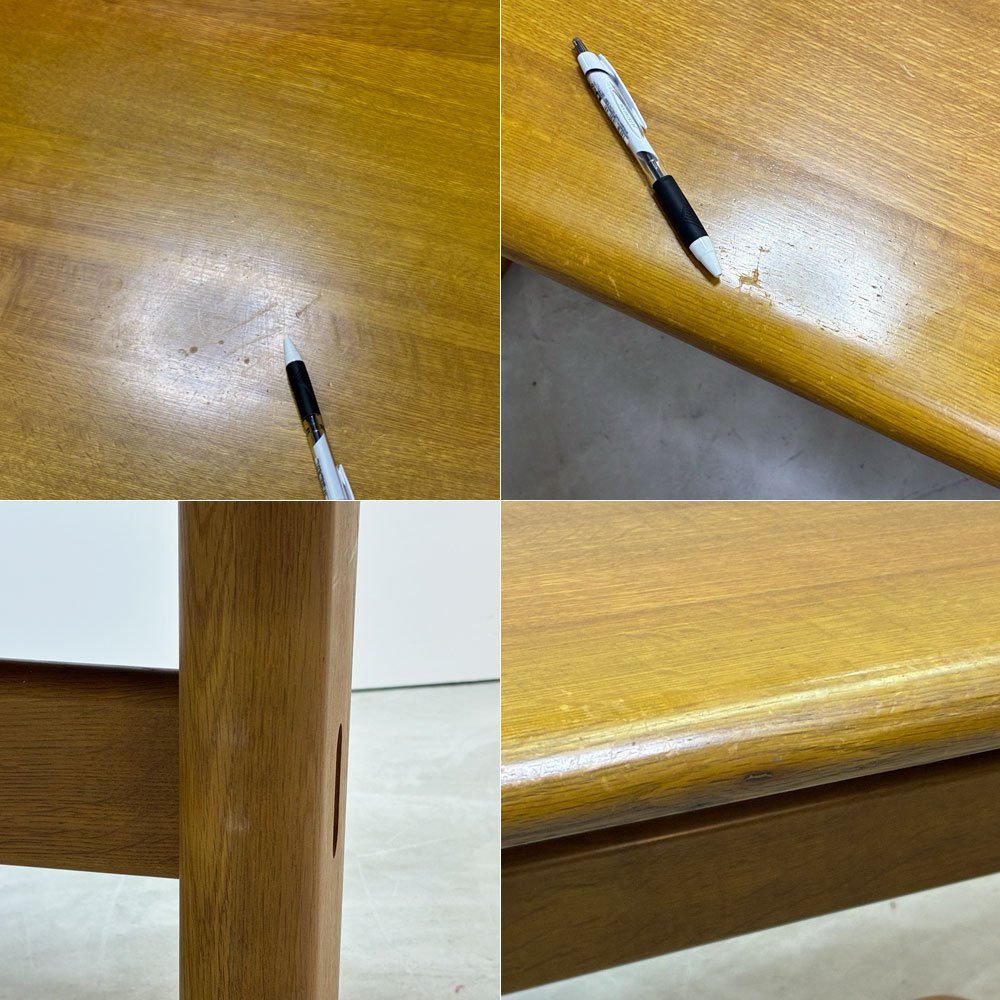 飛騨産業 HIDA キツツキ クレセント 侭 ジン ダイニングテーブル オーク無垢材 ナラ W150cm 佐々木敏光 国産家具 ●