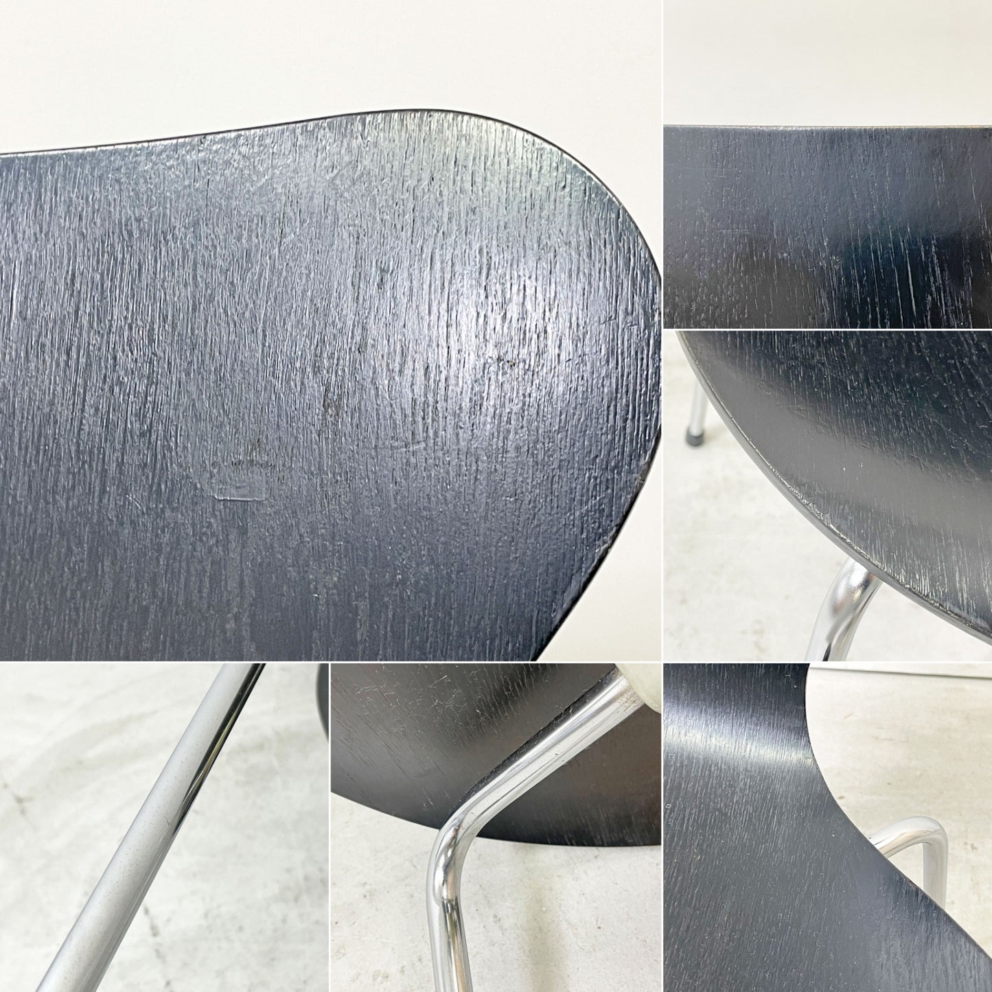 フリッツハンセン Fritz Hansen 3107 セブンチェア カラードアッシュ ブラック 80's ビンテージ vintage アルネ・ヤコブセン デンマーク ●