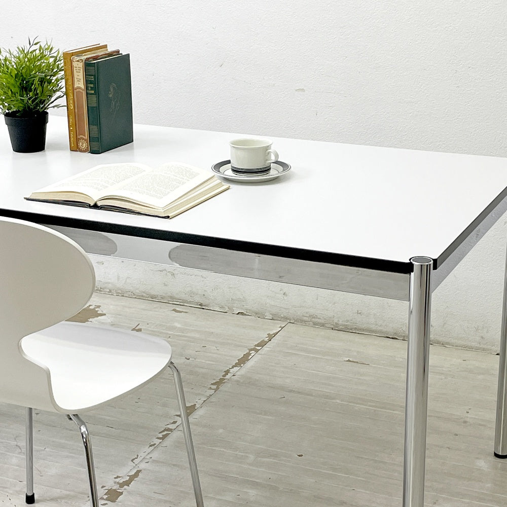 USMハラー USM Haller モジュラーファニチャー ハラーテーブル ワーキングデスク W150cm アジャスター パールグレーラミネート(ホワイト) 高さ調整機能付き スイス B ●