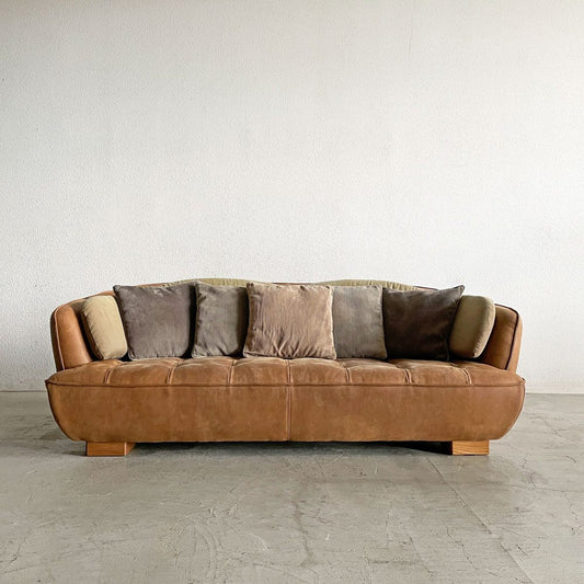 クラッシュゲート CRASH GATE コンフォーム COMFORM オピアム OPIUM 3人掛けソファ W201cm レザーテックス クッション付 定価¥187,000- 〓