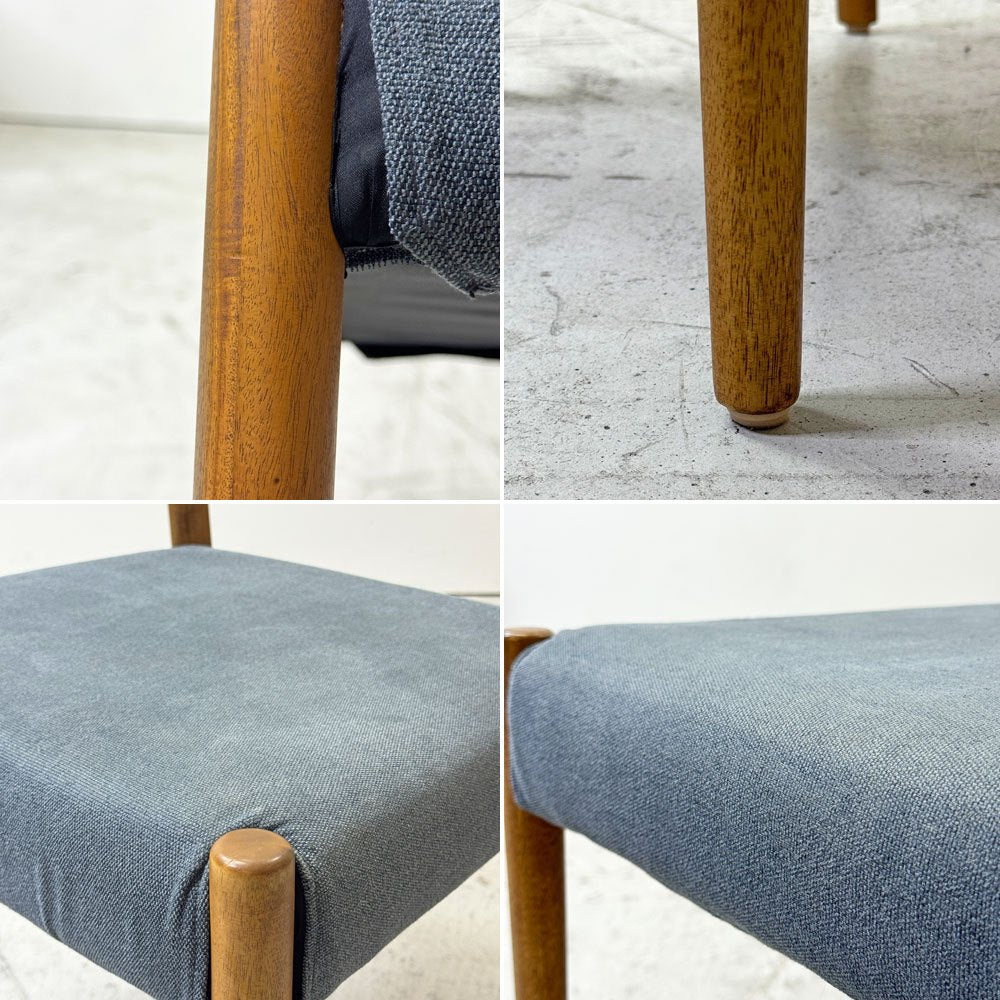朝日木材加工 エッダ EDDA Dining Chair101 Fabric ダイニングチェア ブルー 北欧スタイル 定価¥33,000- B ●