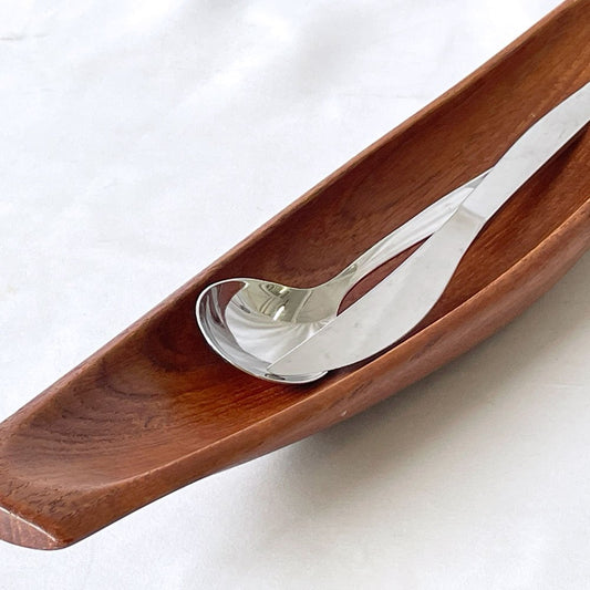 デンマークビンテージ Danish vintage チーク無垢材 トレイ 舟形 W40cm 北欧雑貨 ◇